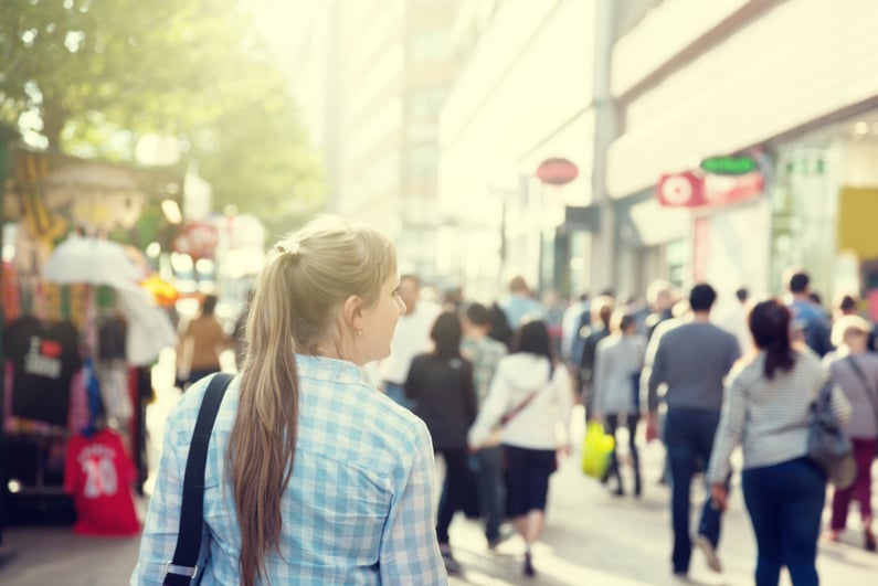 Young woman on London street