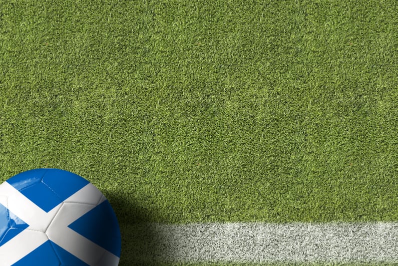 Scotland ball on a soccer field