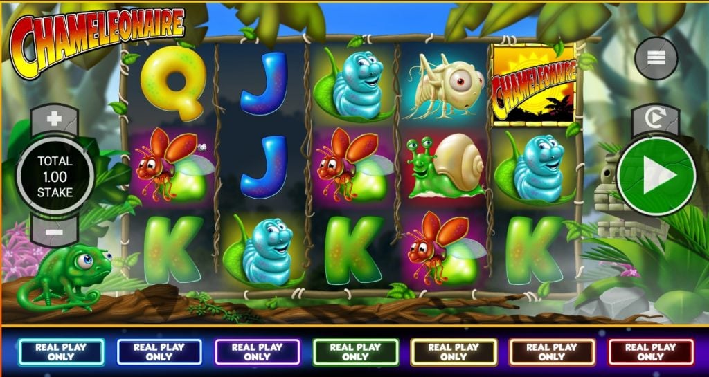 Chameleonaire slot reels by Core Gaming