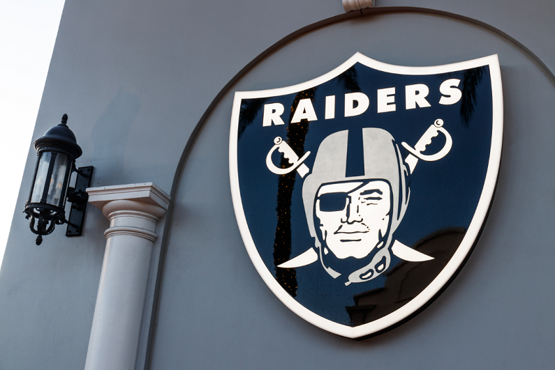 Raiders logo at the new Preview Center