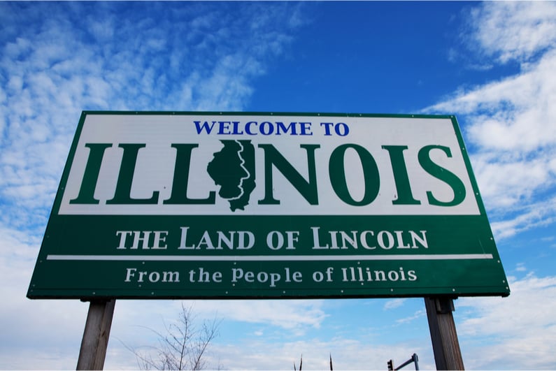 "Welcome to Illinois" highway sign