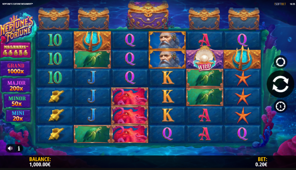 Neptune's Fortune Megaways slot reels by iSoftBet