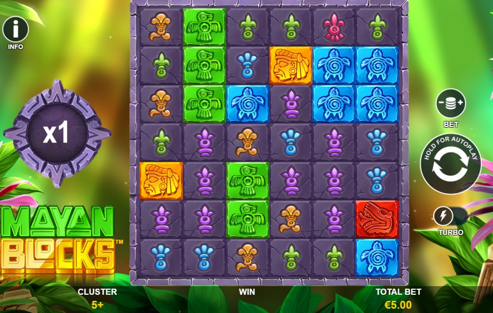 Mayan Blocks slot reels by Playtech