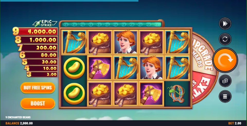 9 Enchanted Beans slot reels by Foxium