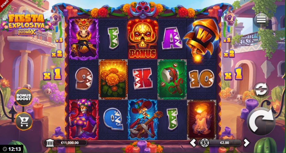 Fiesta Explosiva DuoMax slot reels by Bang Bang Games